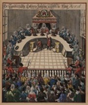 Malerei von Lotterie im Mittelalter